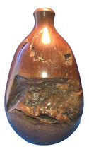 Original Hand Turned Knotted Burl Wood Bud Vase picture