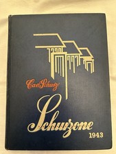 1943 Carl Schurz High School Chicago Yearbook Schurzone with several signatures picture