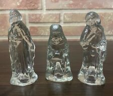 Vintage Clear Glass Nativity Figures Set  3 Wise Men picture