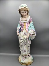 1800s Paris French Vion&Baury Girl with Book Porcelain Figurine 15.5