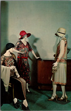1920s Flapper Fashion Philadelphia Museum Art Deco Mannequins Postcard picture