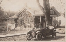 Antique Brass Era Touring Car Family Home RPPC 1913 - RPPC Photo Postcard picture