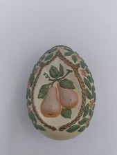 Vintage Resin Easter Egg Flowers Pears Spring picture
