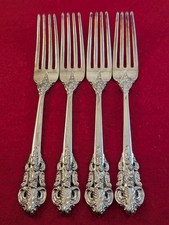Lot Of 4 Grand Antique Silverplate Pierced Handle Dinner Forks China Silverware picture