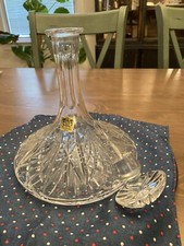 GORGEOUS AUTHENTIC GERMAN CRYSTAL WINE LIQUOR DECANTER & STOPPER picture