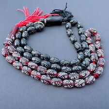 Beautiful Vintage 2 Two Black & Red Bakelite Rosary 33 Beads Islam Prayer picture