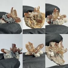 RED/CHAMPAGNE TOPAZ W/RUTILE CRYSTAL CLUSTER ON MATRIX FROM SAN LUIS POTOSI MEXI picture