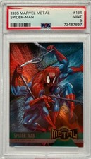 1995 Fleer Marvel Metal Spider-Man Alternate M #134 PSA 9 MINT picture