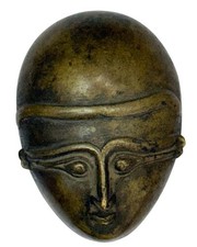 ANTIQUE ETHNIC BRONZE GODDESS GAURI HEAD  COLLECTIBLE table Paper Weight picture