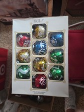 Holly 1960s Vintage Glass Christmas Tree Ornaments 2.25