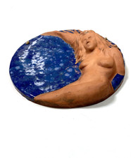 Stunning Paul Verhoeven Wall Art Figural Woman Sculpture Lunar Celestial Blue picture