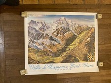 Chamonix Valley Panoramic Mont Blanc Poster Signed Koller Canvas picture