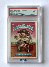 Pegleg Peter 1985 Topps Garbage Pail Kids USA Die Cut Sticker - PSA 9 Glossy  picture
