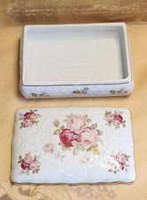 Vintage Schumann Arzberg Antique Rose Porcelain Trinket Box E&R Germany picture