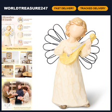 Hand-Painted Mandolin Angel Figurine - Perfect Housewarming Gift, Home Decor picture