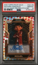 2025 MIGUEL PSA 10 AUTO TOPPS PIXAR GOLD RED ETCH REF ANTHONY GONZALEZ #'d /99 picture