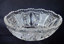 SWAROVSKI Vintage Crystal Oval Sawtooth Bowl 7.5 x 4.5 x 3.5 Tall picture