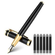 TIESOME Luxury Metal Fountain Pen Set, 0.5mm Fine Nib Fountain Pen with 6 Pcs 2. picture