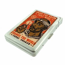 Rapper Change the World Cigarette Case w/Built in Lighter Metal Wallet picture
