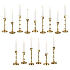 Inweder Gold Brass Taper Candle Holders Vintage Bulk picture