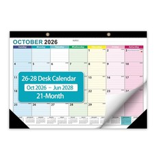 Desk Calendar 2027-2028, Desktop Calendar 21 Month, Oct -Jun 2028 picture