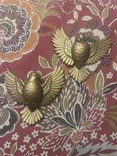 Vintage Burwood 1980s Doves #2685-1 + 2 Wall Hanging Decoration Birds Gold 80s picture