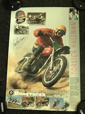 Husqvarna Husky Early Dirt Bike Poster. Torsten Hallman Signed Poster picture