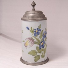 Antique Early Faience Beer Stein Walzenkrug by Schrezheim Factory c.1820s picture