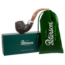 Peterson Pipes Derry Rusticated 221 Fishtail, 3mm, Bent Billiard Tobacco Pipe picture