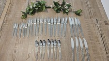Stanley Roberts SRB100 Geometric Danish Influence Flatware Japan 32 Pieces HTF picture