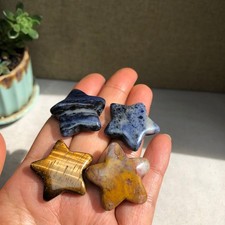 4pcs Natural multi-variety crystal Hand carved five-pointed star Specimen A6000 picture