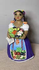 Premium Lupita Navarro Ceramic Figurine Doll Mexican Folk Art. Eye Catching picture