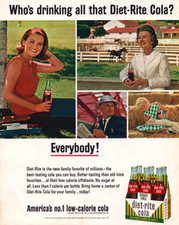 1965 Print Ad Diet Rite Cola Farm Horses Baby Goat Royal Crown Look Magazine picture