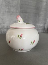 Vintage Teleflora Portugal Potpourri Jar Pink Roses Shabby Chic w/ Lid picture
