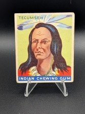 RARE 1933 Goudey Indian Chewing Gum Tecumseh Blue Panel #42, NICE CARD picture