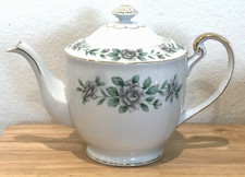 RARE VINTAGE REGAL CHINA VIRGINIA JAPAN FLOWERS & GREEN LEAVES TEAPOT AND LID picture