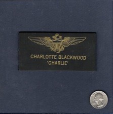 Charlotte CHARLIE Blackwood Top Gun Movie Costume NAVY Squadron Name Tag Patch picture