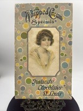 Antique Candy Box Ireland’s Chocolates St Louis Art Deco Whipped Cream Specials picture