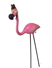 Disney Parks Pink Flamingo Ceramic Figurine Yard Art Mickey Ears.  EURODISNEY. picture