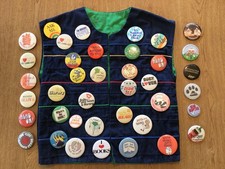 65  Vintage Reading & Library Promotional Pin Back Buttons, Collection and Vest picture