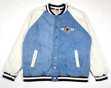 Authentic Disney 1928 Original Mickey Mouse Denim Varsity Jacket - XL picture