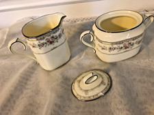 Noritake Shenandoah 9729 set of Creamer & Sugar Bowl with Lid Bone China Japan picture