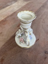 Antique Volkstedt German Porcelain Candle Holder 19th Century 3.5” Tall picture