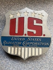 Vtg U.S United States Radiator Detroit Mich Advertising Name Plate Emblem Sign picture