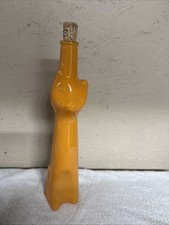 Happy Cat Moselland Orange Opaque Cat-Shaped Empty Wine Bottle 2019 Rheinhessen picture