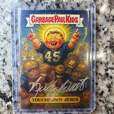 Topps Garbage Pail Kids 1987 Touchdown Jesus Rudy Ruettiger Auto #136589 picture