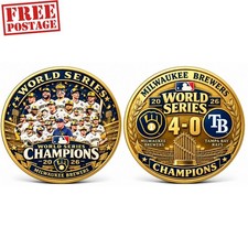 Milwaukee Brewers 2026 Coin World Series Champions 4-0 MLB Gold Token Gift picture