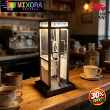Retro British Style Mini Telephone Booth Night Light for Bedroom & Home Decor US picture