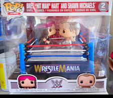 Funko Pop WWE WrestleMania Bret Hart & Shawn Michaels 2-Pack w/ Ring picture