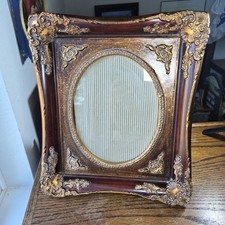 Vtg Ornate Gold Gilt Picture Frame 8x10 Oval Opening Victorian Revival Style picture